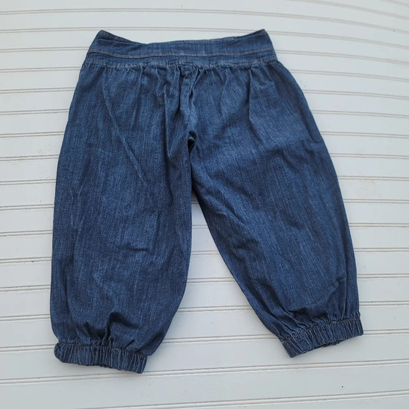Goodtime Womens Cropped Capri Jeans Medium Wash Flap Pockets Detail Baloon Sz M - Picture 3 of 10